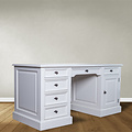 123kast  Engels Bureau Philine - 160x70x79H cm - uitschuifbaar toetsenblad - 5 soft close lades - 1 dichte scharnierdeur - klassiek