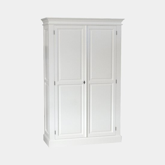 123kast  Kledingkast Siena - 125x51x200Hcm - kleding roede - plank - 2 dichte scharnierdeuren