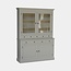 123kast  Buffetkast Santa Monica - 145x45x215H cm - 2 vitrine scharnierdeuren - 9 lades - 2 dichte scharnierdeuren