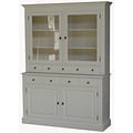 123kast  Buffetkast Santa Monica - 145x45x215H cm - 2 vitrine scharnierdeuren - 9 lades - 2 dichte scharnierdeuren