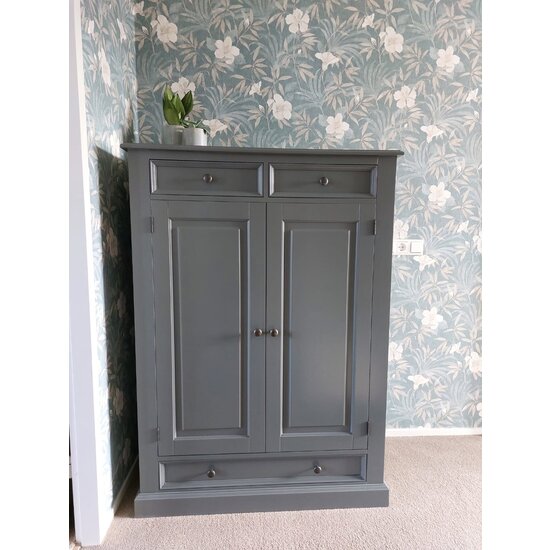 123kast  Opbergkast Alicante - 100x53x140H cm - 3 soft close lades - 2 dichte scharnierdeuren - 3 planken