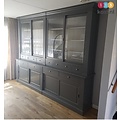 123kast  Buffetkast Le Grand St Tropez - 300x50x240H cm - Demontabel - 4 vitrine schuifdeuren - 8 kleine lades - 4 grote soft close lades - 4 dichte schuifdeuren