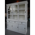 123kast  Buffetkast South Hampton - 180x51x220H cm - 3 vitrine schuifdeuren - 3 soft close lades - 3 dichte schuifdeuren - glazen zijkanten