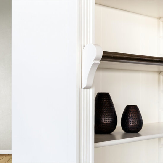 123kast  Boekenkast Melena del Sur - 200x40x240H cm - met stang en ladder - 10 planken - 2 uitschuifbare planken - 4 dichte scharnierdeuren - verstelbare planken