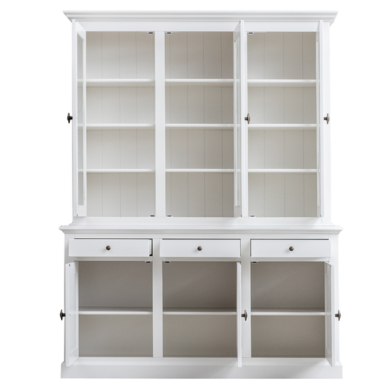 123kast  Buffetkast Santa Fe - 177x45x230H cm - 3 vitrine scharnierdeuren - 3 soft close lades - 3 dichte scharnierdeuren - 8 planken - verstelbare planken