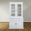 123kast  Buffetkast Santa Lucia - 126x45x230H cm - 2 vitrine scharnierdeuren - 2 soft close lades - 2 dicht scharnierdeuren - 4 planken - verstelbare planken