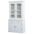 123kast  Buffetkast Santa Lucia - 126x45x230H cm - 2 vitrine scharnierdeuren - 2 soft close lades - 2 dicht scharnierdeuren - 4 planken - verstelbare planken