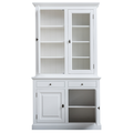 123kast  Buffetkast Santa Lucia - 126x50x230H cm - 2 vitrine scharnierdeuren - 2 soft close lades - 2 dicht scharnierdeuren - 4 planken - verstelbare planken