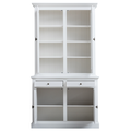 123kast  Buffetkast Santa Lucia - 126x50x230H cm - 2 vitrine scharnierdeuren - 2 soft close lades - 2 dicht scharnierdeuren - 4 planken - verstelbare planken