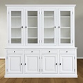 123kast  Buffetkast Santa Barbara - 230x45x230H cm - 4 vitrine scharnierdeuren - 4 soft close lades - 4 dichte scharnierdeuren - verstelbare planken