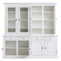123kast  Buffetkast Santa Barbara - 230x45x230H cm - 4 vitrine scharnierdeuren - 4 soft close lades - 4 dichte scharnierdeuren - verstelbare planken