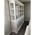 123kast  Buffetkast Miami Beach - 220x53x218H cm - 3 vitrine schuifdeuren - 3 lades - 3 dichte schuifdeuren - glazen zijkanten