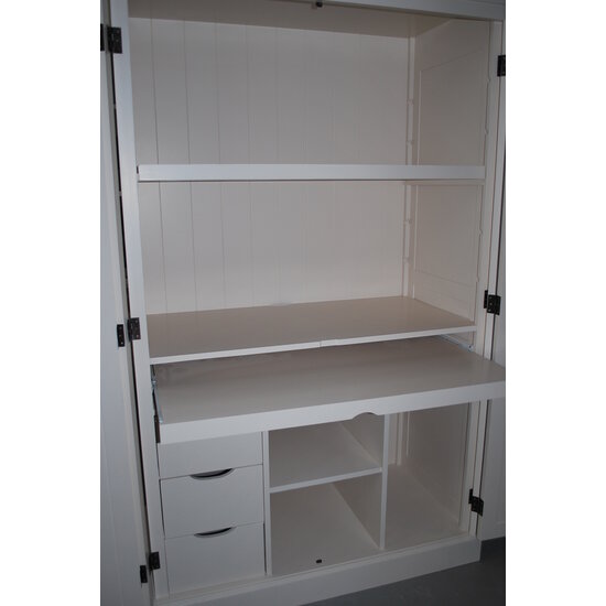 123kast  Computerkast Roma - 120x60x190H cm - uitschuifblad - 2  dichte scharnierdeuren - verstelbare bovenplank