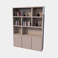 123kast  Vakkenkast Manhattan 03 - 180x40x240H cm - strak design - 3 push to open deuren - open vakken - greeploze deuren - 5cm plank dikte