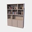 123kast Manhattan 03 Regal - 180x40x240H cm - schlankes Design - 3 push-to-open Türen - offene Regale - grifflose Türen