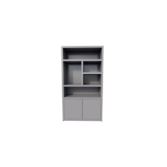 123kast  Vakkenkast San Diego - 120x40x220H cm - 2 push to open deuren - open vakken - greeploze deuren - 5cm plank dikte