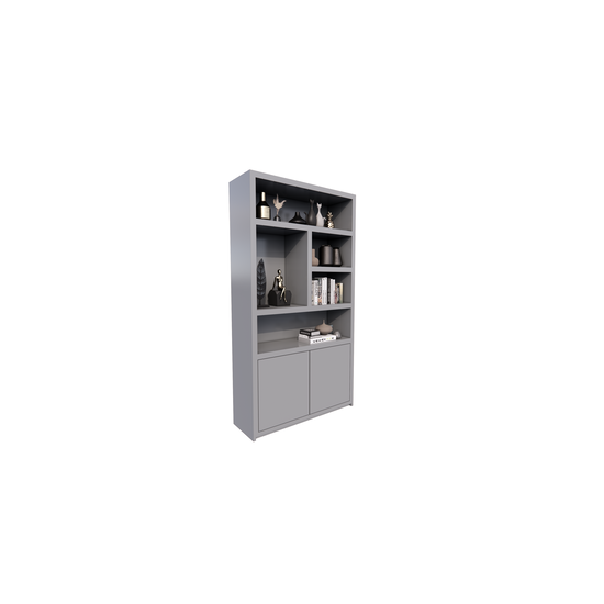 123kast  Vakkenkast San Diego - 120x40x220H cm - 2 push to open deuren - open vakken - greeploze deuren - 5cm plank dikte