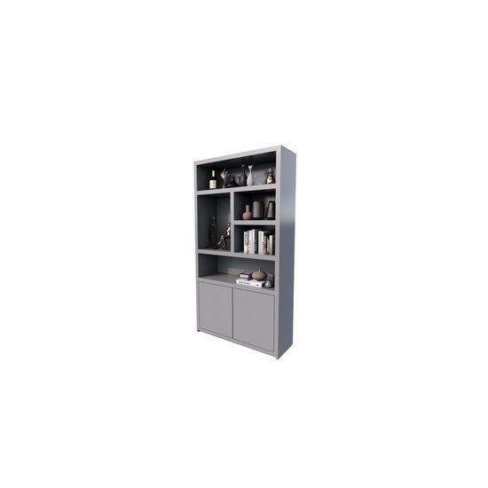 123kast  Vakkenkast San Diego - 120x40x220H cm - 2 push to open deuren - open vakken - greeploze deuren - 5cm plank dikte