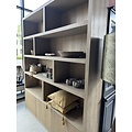 123kast  Vakkenkast Londen 01 - 200x40x240H cm - Eiken - 3 dichte deuren - open vakken - strak design