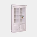 123kast  Vitrinekast Breda - 120x40x200H cm - 2 vitrine scharnierdeuren - 2 dichte scharnierdeuren