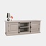 123kast Puglia TV Sideboard - 160x46x60H cm - mit Spanjolette Verschluss - 2 geschlossene Türen - offenes Fach in der Mitte - mit Loch für Kabel