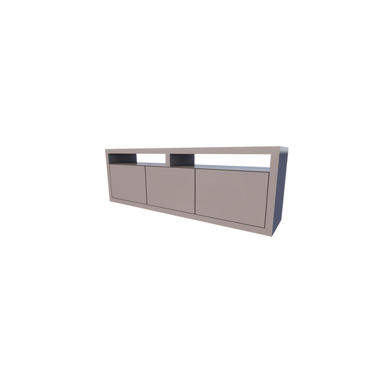 123kast  Tv dressoir Manhattan 10 - 180x40x60H cm - strak design - 3 greeploze push to open deuren - open tussenvak