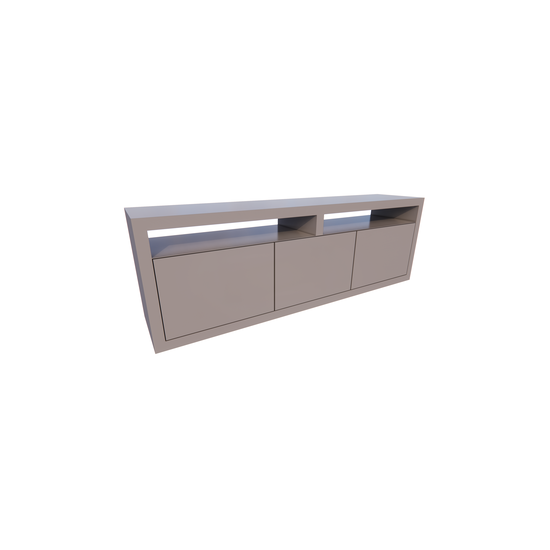 123kast  Tv dressoir Manhattan 10 - 180x40x60H cm - strak design - 3 greeploze push to open deuren - open tussenvak