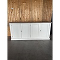 123kast  Showmodel - Dressoir Sara - 200x60x90H cm - eiken bovenblad - 4 scharnierdeuren - RAl 9001