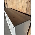123kast  Showmodel - Dressoir Sara - 200x60x90H cm - eiken bovenblad - 4 scharnierdeuren - RAl 9001