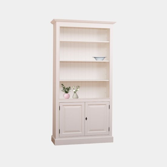 123kast  Boekenkast Den Bosch - 110x40x210H cm - 2 dichte deuren - 3 verstelbare planken
