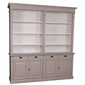 123kast  Boekenkast Leiden - 225x50x240H cm - 6 verstelbare planken - 4 soft close lades - 2 dichte scharnierdeuren