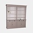 123kast Bücherregal Leiden - 225x50x240H cm - 6 verstellbare Einlegeböden - 4 Soft-Close-Schubladen - 2 geschlossene Flügeltüren
