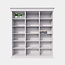 123kast Bücherregal Queens Bibliothek - 200x40x240H cm - 15 verstellbare Einlegeböden - zerlegbar - schlichte Landhausoptik