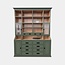 123kast Buffetschrank Korfu - 200x40x240H cm - Innenausstattung aus Kiefernholz - 12 Schubladen mit Soft Close - 2 Vitrinentüren - 2 geschlossene Türen - offene Fächer