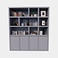 123kast Regal Florida - 200x40x220H cm - schlankes Design - 4 grifflose Türen - 5cm Fachbodenstärke