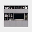 123kast TV-Schrank Girona - 275x40x240H cm - offene Fächer im oberen Schrank und 2 Klapptüren - 4 grifflose Türen im unteren Schrank - Cinewall - TV-Fach