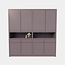 123kast Regal Lanzarote - 240x50x240H cm - 8 Push-to-open-Türen - grifflose Türen - 4 Schubladen mit Soft-Close - schlankes Design - offenes Fach in der Mitte