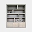 123kast Regal London 01 - 200x40x240H cm - Eiche - 3 geschlossene Türen - offene Fächer - schlankes Design