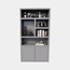 123kast Fächerschrank San Diego - 120x40x220H cm - 2 push-to-open Türen - offene Fächer - grifflose Türen