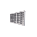 123kast   Boekenkast Queens library - 400x40x240H cm - 25 verstelbare planken - demontabel - strakke landelijke afwerking