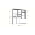123kast  Vakkenkast Terni -  220x40x230H cm - 4 cm plank dikte - 4 push to open deuren - strak design