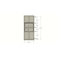 123kast  Vakkenkast Albufeira - 100x40x240H cm - 4 greeploze push to open deuren - strak desing - deuren in bovenkast - 5cm plank dikte