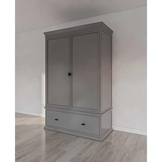 123kast  Kledingkast Sines - 136x60x215H cm - 2 deuren - 1 soft close lade - met verstelbare planken achter de deuren