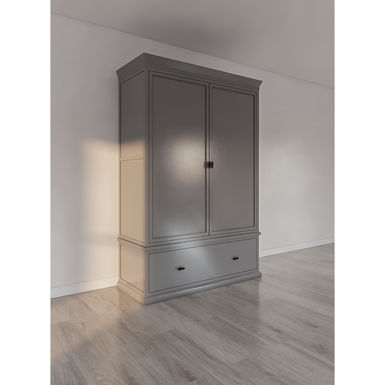 123kast  Kledingkast Sines - 136x60x215H cm - 2 deuren - 1 soft close lade - met verstelbare planken achter de deuren