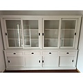 123kast  Buffetkast Canada - 300x50x220H cm - 4 vitrine schuifdeuren -  4 dichte schuifdeuren - 4  soft close lades