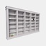 123kast   Boekenkast Queens library - 400x40x240H cm - 25 verstelbare planken - demontabel - strakke landelijke afwerking