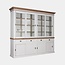 123kast  Buffetkast Bari - 240x50x240H cm - eiken middenlijst - eiken bovelijst - 4 vitrine schuifdeuren - 4 dichte schuifdeuren -4 soft close lades