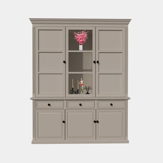 123kast  Buffetkast Richland - 170x51x220H cm - dichte deuren in bovenkast - 6 scharnierdeuren - 3 soft close lades - landelijke stijl