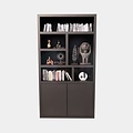123kast  Vakkenkast Ronda - 120x40x220H cm - 5cm plank dikte - open vakken - 2 greeploze push to open deuren - strak design
