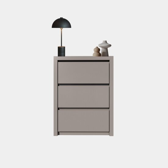 123kast  Nachtkastje/ladekast Vigo - 45x55x60H cm - 3 greeploze soft close lades - strak design